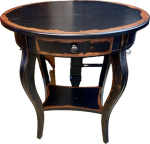 Oval Side Table with Drawer
