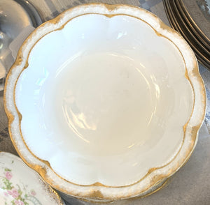 Limoges Scalloped White with Gold Trim SET/4 Bowls