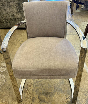 PAIR/Chrome Upholstered Dining Chairs