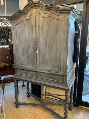 Gray Painted Cabinet on Legs