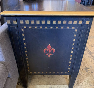 Black Fleur De Lis Storage Table