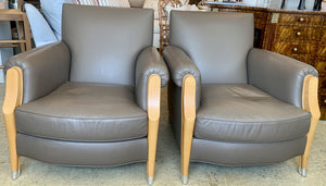 PAIR/Interior Crafts Premium Leather Chairs