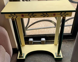 Yellow and Green Painted Console Table