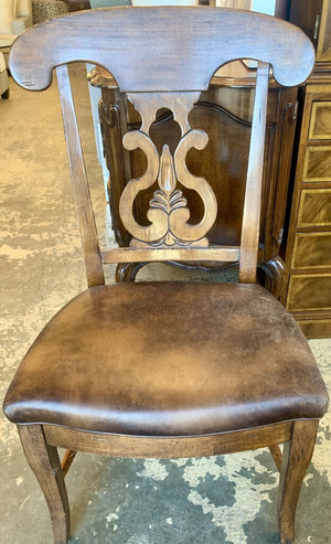Pair Wood Dining Chairs