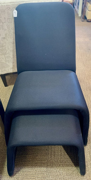 Vanguard Black Chair with Nesting Ottoman