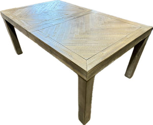 Modern Gray Dining Table with Leaf